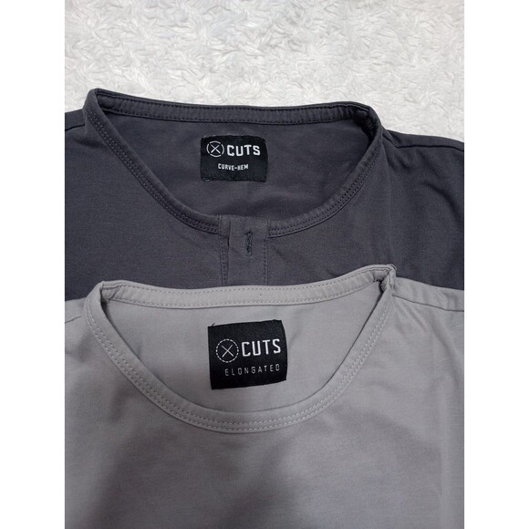 Cuts Elongated Short Sleeve 2 Men's Tee Crew Neck - Picture 13 of 14